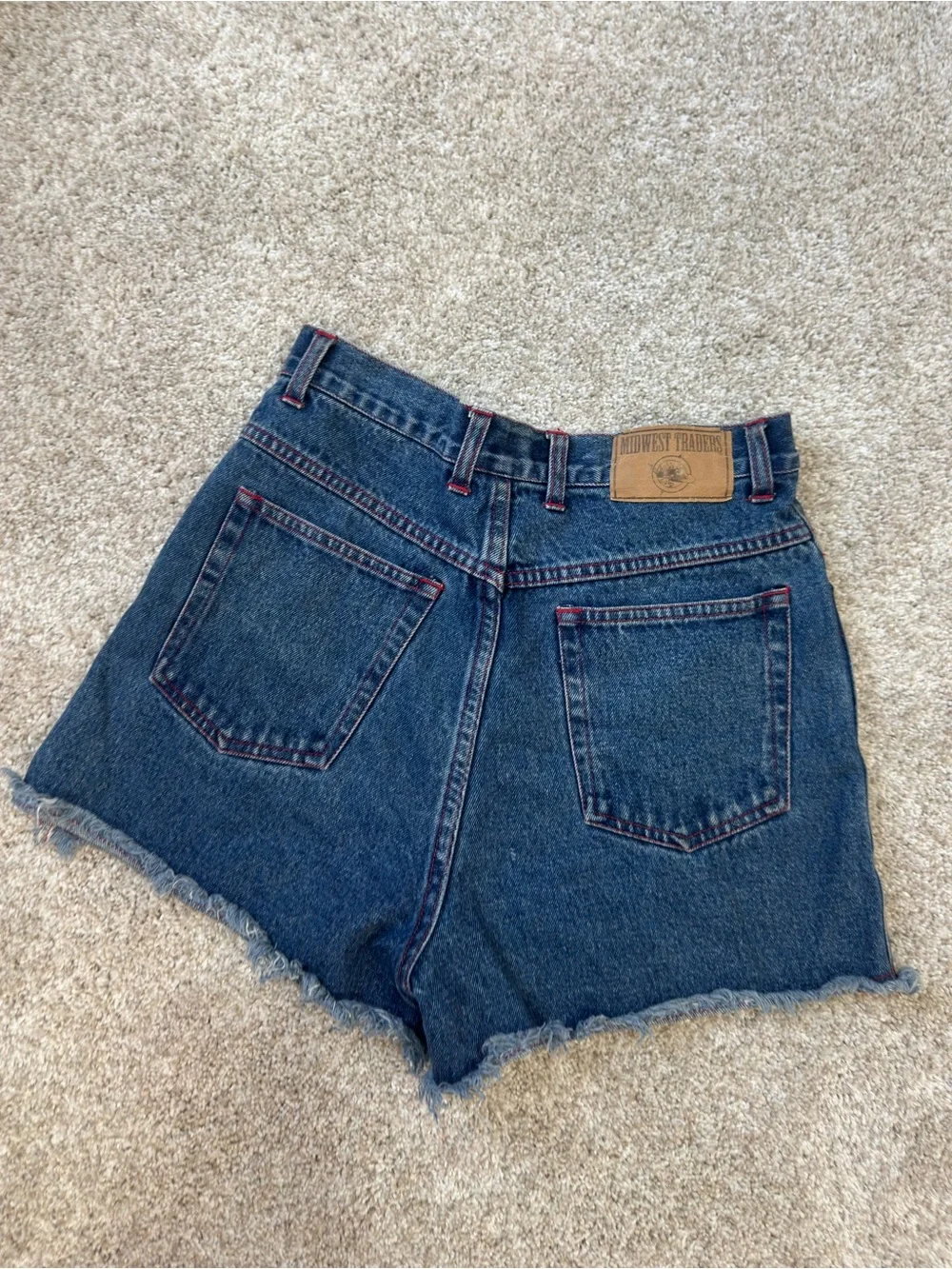 Vintage 90s Indigo High-Rise Denim Cutoff Shorts